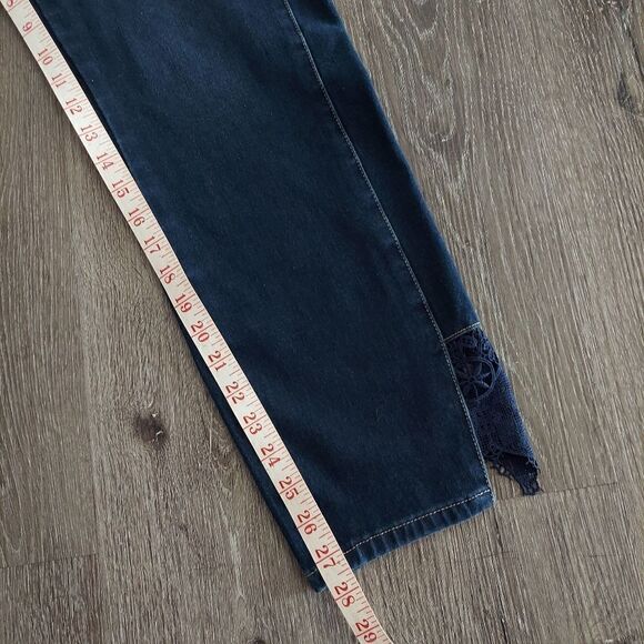 Soft Surroundings High Rise Straight Leg Touch of  Lace Ankle Jeans 16T - Picture 11 of 11